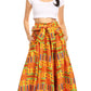 Sakkas Ami Women's Maxi Long African Ankara Print Skirt Pockets & Elastic Waist