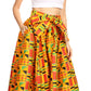 Sakkas Ami Women's Maxi Long African Ankara Print Skirt Pockets & Elastic Waist