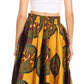 Sakkas Ami Women's Maxi Long African Ankara Print Skirt Pockets & Elastic Waist