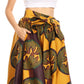 Sakkas Ami Women's Maxi Long African Ankara Print Skirt Pockets & Elastic Waist