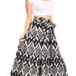 Sakkas Ami Women's Maxi Long African Ankara Print Skirt Pockets & Elastic Waist