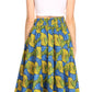 Sakkas Ami Women's Maxi Long African Ankara Print Skirt Pockets & Elastic Waist
