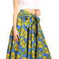 Sakkas Ami Women's Maxi Long African Ankara Print Skirt Pockets & Elastic Waist