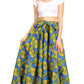 Sakkas Ami Women's Maxi Long African Ankara Print Skirt Pockets & Elastic Waist