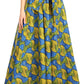 Sakkas Ami Women's Maxi Long African Ankara Print Skirt Pockets & Elastic Waist