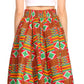 Sakkas Ami Women's Maxi Long African Ankara Print Skirt Pockets & Elastic Waist