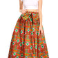 Sakkas Ami Women's Maxi Long African Ankara Print Skirt Pockets & Elastic Waist