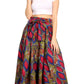 Sakkas Ami Women's Maxi Long African Ankara Print Skirt Pockets & Elastic Waist