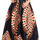 Sakkas Ami Women's Maxi Long African Ankara Print Skirt Pockets & Elastic Waist