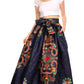 Sakkas Ami Women's Maxi Long African Ankara Print Skirt Pockets & Elastic Waist