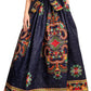 Sakkas Ami Women's Maxi Long African Ankara Print Skirt Pockets & Elastic Waist