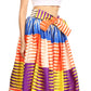 Sakkas Ami Women's Maxi Long African Ankara Print Skirt Pockets & Elastic Waist