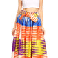 Sakkas Ami Women's Maxi Long African Ankara Print Skirt Pockets & Elastic Waist