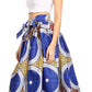 Sakkas Ami Women's Maxi Long African Ankara Print Skirt Pockets & Elastic Waist