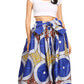 Sakkas Ami Women's Maxi Long African Ankara Print Skirt Pockets & Elastic Waist