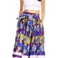Sakkas Ami Women's Maxi Long African Ankara Print Skirt Pockets & Elastic Waist