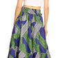 Sakkas Ami Women's Maxi Long African Ankara Print Skirt Pockets & Elastic Waist