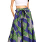 Sakkas Ami Women's Maxi Long African Ankara Print Skirt Pockets & Elastic Waist