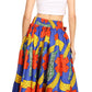 Sakkas Ami Women's Maxi Long African Ankara Print Skirt Pockets & Elastic Waist