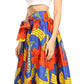 Sakkas Ami Women's Maxi Long African Ankara Print Skirt Pockets & Elastic Waist