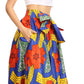 Sakkas Ami Women's Maxi Long African Ankara Print Skirt Pockets & Elastic Waist