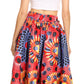 Sakkas Ami Women's Maxi Long African Ankara Print Skirt Pockets & Elastic Waist