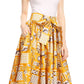 Sakkas Ami Women's Maxi Long African Ankara Print Skirt Pockets & Elastic Waist