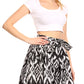Sakkas Ama Women's Vintage Circle African Ankara Print Midi Skirt with Pockets