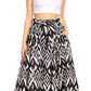 Sakkas Ama Women's Vintage Circle African Ankara Print Midi Skirt with Pockets