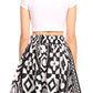 Sakkas Ama Women's Vintage Circle African Ankara Print Midi Skirt with Pockets