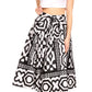 Sakkas Ama Women's Vintage Circle African Ankara Print Midi Skirt with Pockets