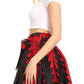 Sakkas Ama Women's Vintage Circle African Ankara Print Midi Skirt with Pockets
