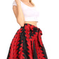Sakkas Ama Women's Vintage Circle African Ankara Print Midi Skirt with Pockets