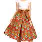 Sakkas Ama Women's Vintage Circle African Ankara Print Midi Skirt with Pockets