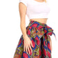 Sakkas Ama Women's Vintage Circle African Ankara Print Midi Skirt with Pockets