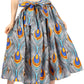 Sakkas Ama Women's Vintage Circle African Ankara Print Midi Skirt with Pockets
