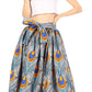Sakkas Ama Women's Vintage Circle African Ankara Print Midi Skirt with Pockets