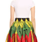 Sakkas Ama Women's Vintage Circle African Ankara Print Midi Skirt with Pockets
