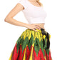 Sakkas Ama Women's Vintage Circle African Ankara Print Midi Skirt with Pockets