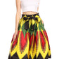 Sakkas Ama Women's Vintage Circle African Ankara Print Midi Skirt with Pockets