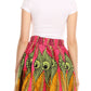 Sakkas Ama Women's Vintage Circle African Ankara Print Midi Skirt with Pockets