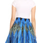 Sakkas Ama Women's Vintage Circle African Ankara Print Midi Skirt with Pockets