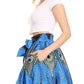 Sakkas Ama Women's Vintage Circle African Ankara Print Midi Skirt with Pockets