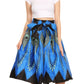 Sakkas Ama Women's Vintage Circle African Ankara Print Midi Skirt with Pockets