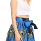 Sakkas Ama Women's Vintage Circle African Ankara Print Midi Skirt with Pockets