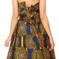 Sakkas Ama Women's Vintage Circle African Ankara Print Midi Skirt with Pockets