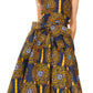 Sakkas Ama Women's Vintage Circle African Ankara Print Midi Skirt with Pockets