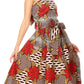 Sakkas Ama Women's Vintage Circle African Ankara Print Midi Skirt with Pockets