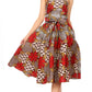 Sakkas Ama Women's Vintage Circle African Ankara Print Midi Skirt with Pockets