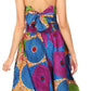 Sakkas Ama Women's Vintage Circle African Ankara Print Midi Skirt with Pockets